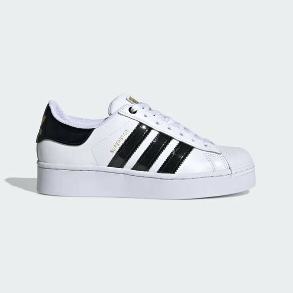 Adidas Originals Womens White Black SUPERSTAR BOLD Sneakers Size 7 us FV3336 - Picture 3 of 5